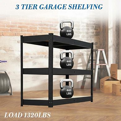 Heavy Duty Garage Shelving Units, 3-Tier Adjustable Storage Shelves, Garage Storage Shelving
