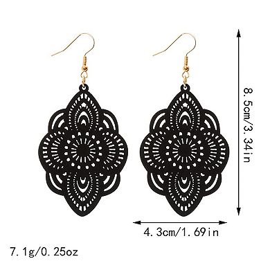 Wooden Geometric Dangle Earrings