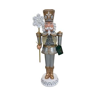 Frosty Christmas Tree LED 18-inch Nutcracker Snow Globe