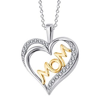 Brilliant Love 14k Gold Over Sterling Silver 1/4 Carat T.W. Lab-Grown Diamond Mom Pendant Necklace