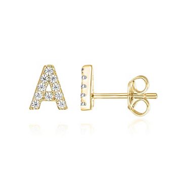 A Letter Stud Earrings