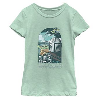 Girls 6-16 Star Wars: The Mandalorian and Grogu Galaxy's Most Wanted Graphic Tee
