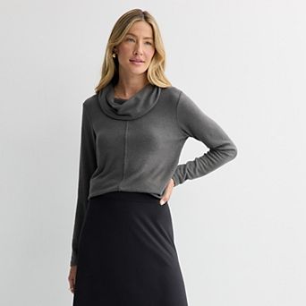 Women's Croft & Barrow® Draped Neckline Tunic Sweater Top