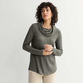 Women's Croft & Barrow® Draped Neckline Tunic Sweater Top