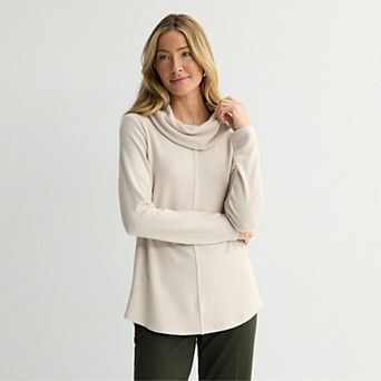Petite Croft & Barrow® Draped Neckline Tunic