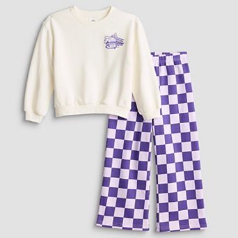 Girls 4-12 K-Pop Demon Hunters Huntrix Ramyeon Panels Long Sleeve Ruffle Dress