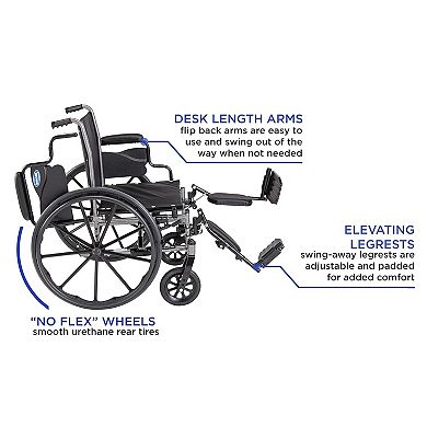 Invacare 9000 XT High Performance Lightweight Wheelchair with Desk Arms (20" Seat) Black Satin