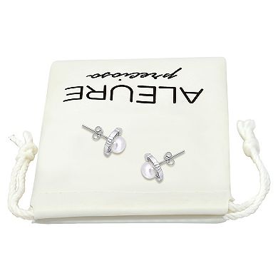 Aleure Precioso Sterling Silver Freshwater Cultured Pearl Posted Earrings