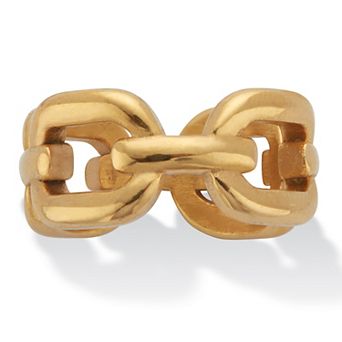 Gold Ion-Plated Stainless Steel Chain Link Style Ring