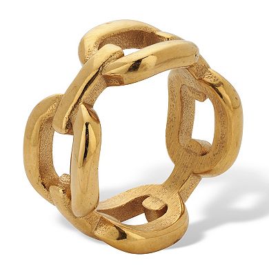 Gold Ion-Plated Stainless Steel Chain Link Style Ring