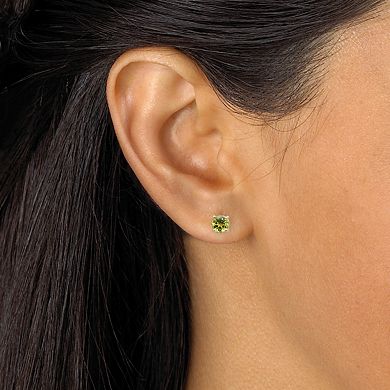 4.92 TCW 5-Pair Set of Genuine Gemstone Earrings 18k Gold-plated Sterling Silver