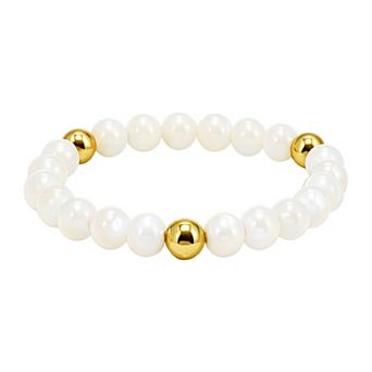 Aleure Precioso Mother-of-Pearl & Polished Bead Stretch Bracelet