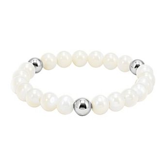 Aleure Precioso Mother-of-Pearl & Polished Bead Stretch Bracelet