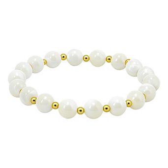 Aleure Precioso Mother-of-Pearl & Polished Bead Stretch Bracelet