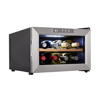 Ivation 8 Bottle Thermoelectric Wine Cooler, Horizontal Countertop Wine Fridge - Stainless Steel