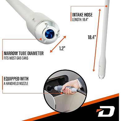 DeWay Automatic Fuel Transfer Stick Pump 2.6 GPM with 59 Inch PVC Hose and Trigger
