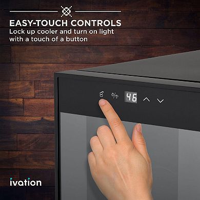 Ivation 6 Bottle Thermoelectric Wine Cooler, Countertop Wine Fridge w/Digital Temp Control - Black