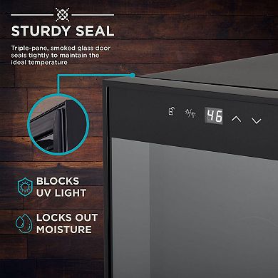 Ivation 6 Bottle Thermoelectric Wine Cooler, Countertop Wine Fridge w/Digital Temp Control - Black
