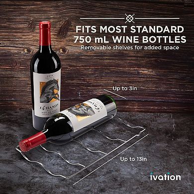Ivation 6 Bottle Thermoelectric Wine Cooler, Countertop Wine Fridge w/Digital Temp Control - Black