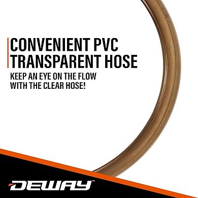 DeWay AA Battery Fuel Transfer Pump 2.4 GPM with Trigger Nozzle and PVC Hose