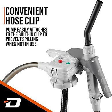 DeWay AA Battery Fuel Transfer Pump 2.4 GPM with Trigger Nozzle and PVC Hose