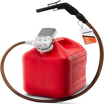 DeWay AA Battery Fuel Transfer Pump 2.2 GPM with Auto Stop Nozzle and PVC Hose