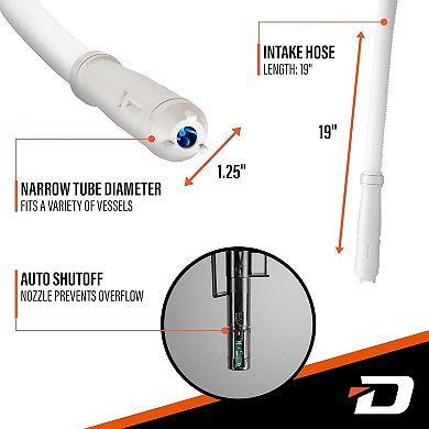 DeWay AA Battery Fuel Transfer Pump 2.2 GPM with Auto Stop Nozzle and PVC Hose