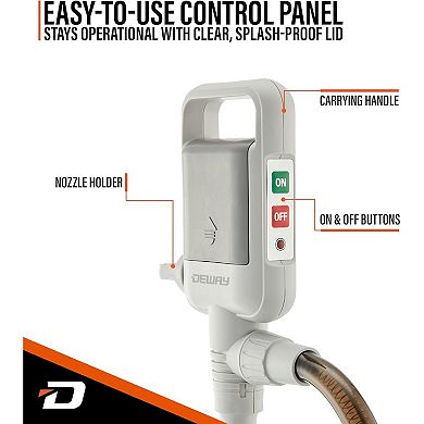 DeWay Battery Stick Fuel Transfer Pump 2.5 GPM with Auto Stop and PVC Hose for Gas Cans