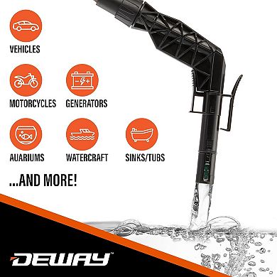 DeWay Battery Stick Fuel Transfer Pump 2.5 GPM with Auto Stop and PVC Hose for Gas Cans