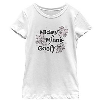 Girls 6-16 Disney's Mickey Mouse, Minnie Mouse & Goofy Names Graphic Tee