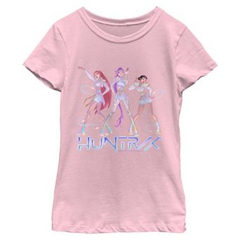 Girls 6-16 K-Pop Demon Hunters Huntrix Glam Group Pose Graphic Tee