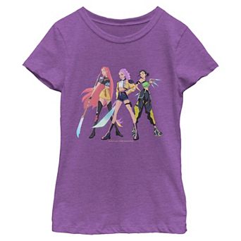 Girls 6-16 K-Pop Demon Hunters Huntrix Demon Hunters Graphic Tee