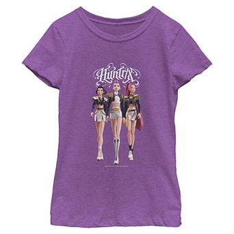 Girls 6-16 K-Pop Demon Hunters Huntrix Glam Group Walk Graphic Tee
