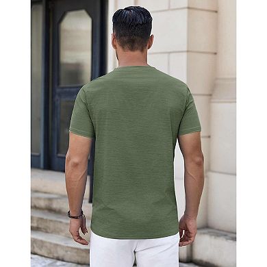 COOFANDY Mens Henley Shirts Short Sleeve Casual Stylish T Shirts Lightweight Summer Basic Tee