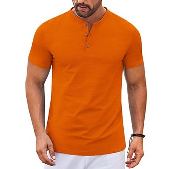 COOFANDY Mens Henley Shirts Short Sleeve Casual Stylish T Shirts Lightweight Summer Basic Tee