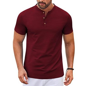 COOFANDY Mens Henley Shirts Short Sleeve Casual Stylish T Shirts Lightweight Summer Basic Tee