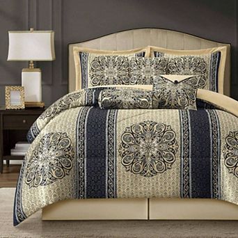 Luxury Bohemian Medallion Comforter Set Decorative Pillows