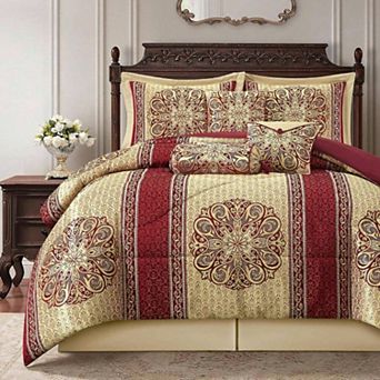 Luxury Bohemian Medallion Comforter Set Decorative Pillows