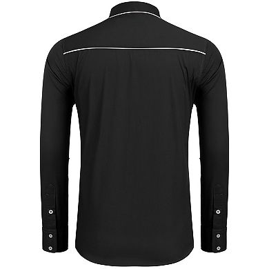 COOFANDY Cowboy Shirts for Men Long Sleeve Western Shirt Embroidered Button Up Shirts