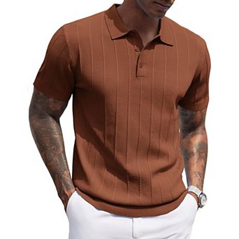 COOFANDY Mens Polo Shirt Short Sleeve Knit T-Shirts Casual Stylish Shirts Summer Clothing