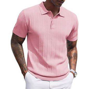 COOFANDY Mens Polo Shirt Short Sleeve Knit T-Shirts Casual Stylish Shirts Summer Clothing