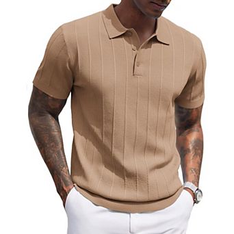 COOFANDY Mens Polo Shirt Short Sleeve Knit T-Shirts Casual Stylish Shirts Summer Clothing