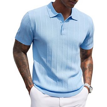 COOFANDY Mens Polo Shirt Short Sleeve Knit T-Shirts Casual Stylish Shirts Summer Clothing
