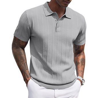 COOFANDY Mens Polo Shirt Short Sleeve Knit T-Shirts Casual Stylish Shirts Summer Clothing