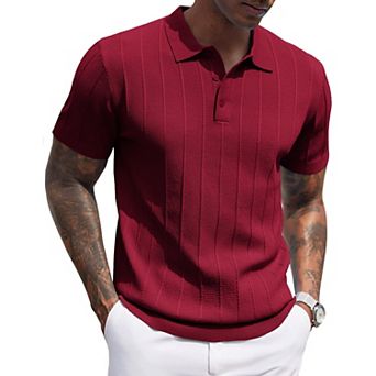 COOFANDY Mens Polo Shirt Short Sleeve Knit T-Shirts Casual Stylish Shirts Summer Clothing
