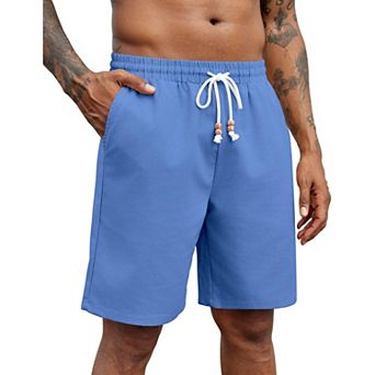 COOFANDY Linen Shorts for Men Casual Drawstring Elastic Waist Lightweight Summer Beach Shorts