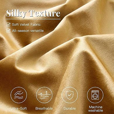 Luxury Velvet Comforter Set Striped Fluffy All Season Bedding