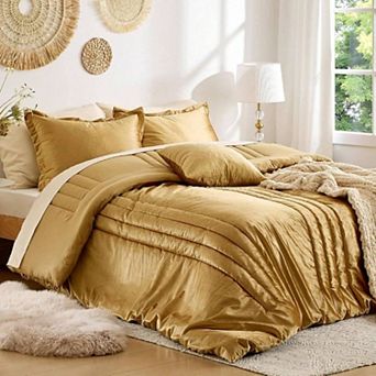 Luxury Velvet Comforter Set Striped Fluffy All Season Bedding