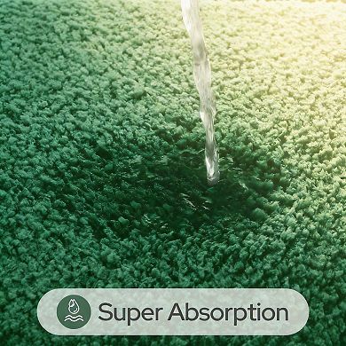 2 Piece Luxury Microfiber Bathroom Rug Set Soft Absorbent Non Slip Machine Washable