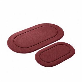 2 pc Luxury Microfiber Bathroom Rug Set Soft Absorbent Non Slip Machine Washable